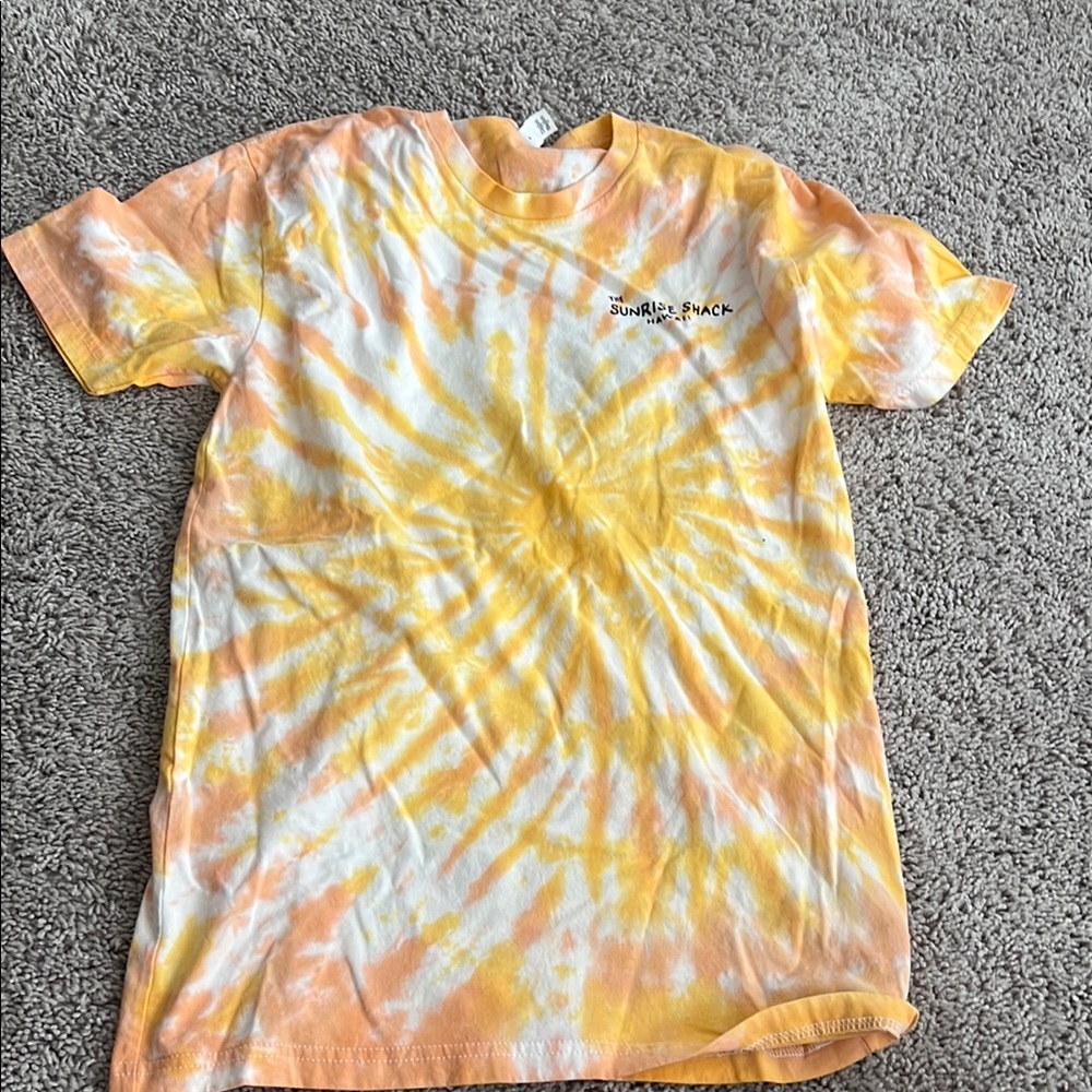 Unisex S Tie-Dye T-Shirt - Sunrise Shack - Hawaii Yellow and Orange